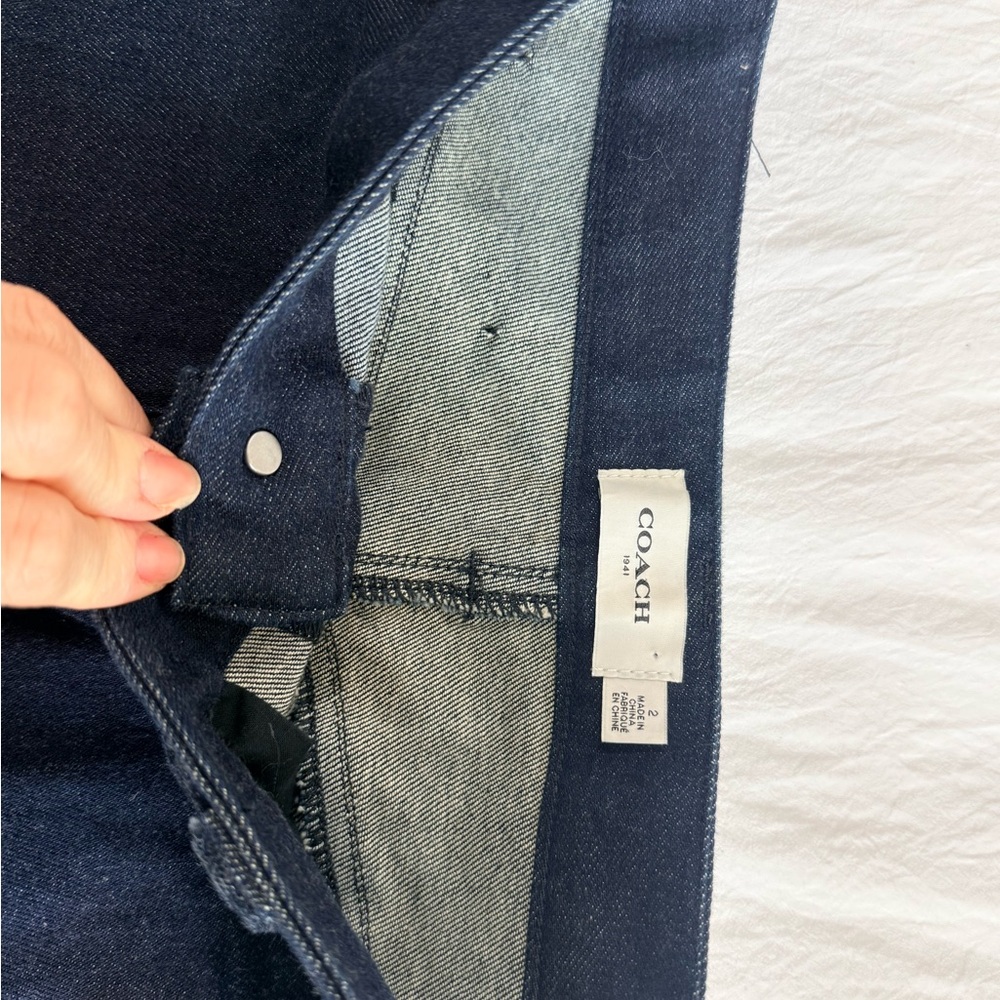 Coach Navy Women's Cargo Jeans with corduroy accessories & detailing - Picture 4 of 10